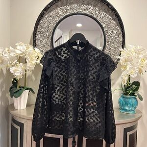 Ophelia & Co. Black Sheer Lace Blouse